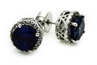 $650 Platilite 4.00 ct Sapphire Solitaire Earrings