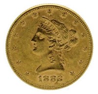 1882 Liberty AU+ $10 Gold Piece