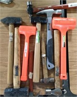 10 assorted hammers and mallets