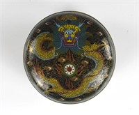 CHINESE CIRCULAR CLOISONNE COVERED BOX