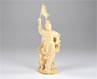 CHINESE IVORY CARVED FEMALE WARRIOR FIGURE