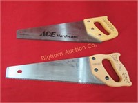 Stanley & Ace Hand Saws Approx. 14" Blades 2pc lot