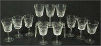 SET OF 12 WATERFORD CRYSTAL "LISMORE" WINE GOBLETS