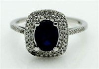 14kt Gold 2.75 ct Sapphire & Diamond Ring