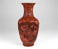 CHINESE CINNABAR LACQUER VASE