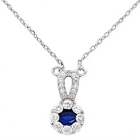 Antique Style Sapphire Flower Necklace