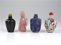 GROUP OF FOUR CHINESE SNUFF BOTTLES