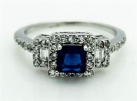 Princess Cut Sapphire Designer Ring