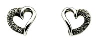 14kt Gold Diamond Heart Earrings