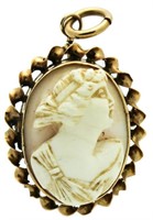 14kt Gold Antique Cameo Brooch-Pendant