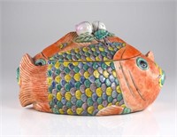 CHINESE EXPORT STYLE FISH FORM PORCELAIN TUREEN
