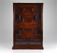 CHINESE WOODEN SNUFF BOTTLE DISPLAY CABINET