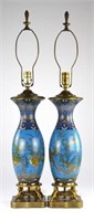 PAIR OF JAPANESE CLOISONNE VASES MOUNTED AS LAMPS