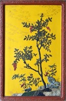 CHINESE CINNABAR LACQUER FRAME INLAYED WALL PLAQUE