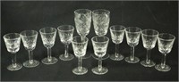 MIXED LOT OF 14 WATERFORD CRYSTAL WINE GOBLETS