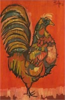 LAMAR BRIGGS ABSTRACT "UNTITLED" ROOSTER, 1962
