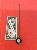 GLAMOUR POCKET STYLE WATCH ON GOLD TONE NECKLACE