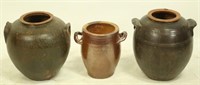 THREE ANTIQUE FRENCH POTTERY JUGS