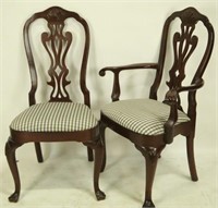EIGHT COUNCILL FURNITURE QUEEN ANNE STYLE CHAIRS