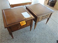 Pair 24 x 26 Pecan End Tables