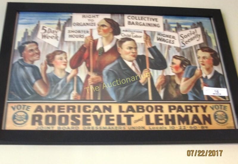 Roosevelt and Lehman Governor & Lt Gov poster