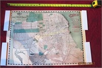 Antique 1909 Advertising Map of San Francisco