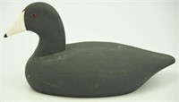 Lot #173 Carved coot decoy initialed DBH