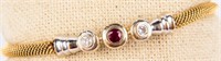 Jewelry 14kt Yellow Gold Diamond & Ruby Bracelet