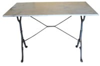 Antique Wrought Iron Marble Top Table