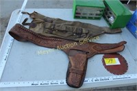 Leather holster, saw blade, jewelry supplies