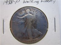 1938P  Walking Liberty half dollar