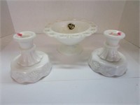 Milk Glass Candle Sticks by Westmoreland