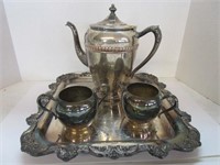 Nice Silver over copper serving set - By Wallace