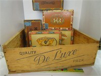 Wooden crate full of cigar boxes