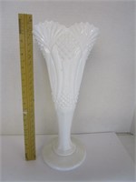 Large milk glass fan vase