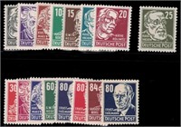 Germ Dem Repub Stamps #122-136 Mint LH/NH VF