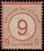 Germany stamp #25 Mint OG Fine 9kr CV $410