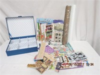 Scrap booking supplies 6 section craft box, a