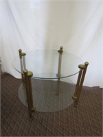 2 tier glass end table 27 X 22"H