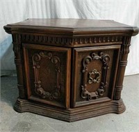 Intricate Carved Solid Wood Night Stand U
