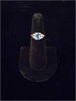 White Gold Ring with blue gemstone