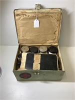 1914 PLATED V.R FIRST AID BOX COMPLETE