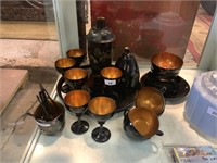 JAPANESE BLACK LACQUIRED TEA SERVICE