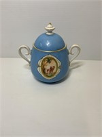 CONTINENTAL PORCELAIN POT WITH TURQUOISE