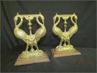 Solid brass fire place implements