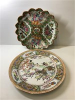 FAMILLE ROSE CHINESE BOWL AND PLATE