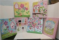 6 Pieces of Girls Room Canvas Art U3E