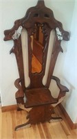 Unique hand made solid wood chair with storage