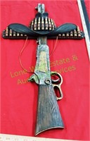 Polyresin Rifle w/ Cowboy Hat Wall Cross