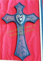 Polyresin Inspirational Red Heart Cross